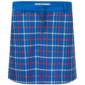 Tory Burch Sport Skirt Skort Womens Large Jacquard Red Blue Check Pockets size L